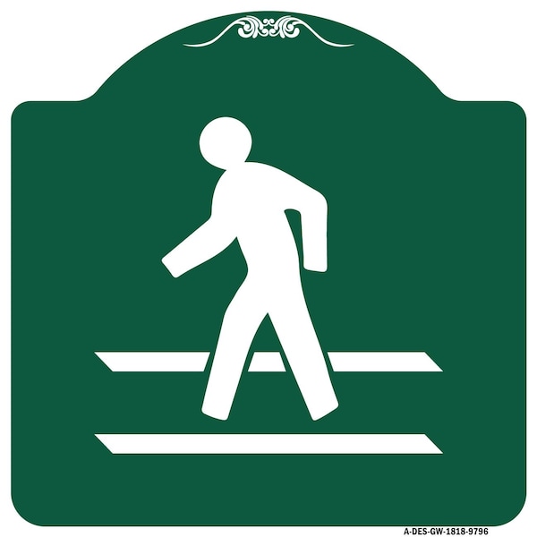 Signmission Pedestrian Crossing Heavy-Gauge Aluminum Architectural Sign, 18" x 18", GW-1818-9796 A-DES-GW-1818-9796 - main